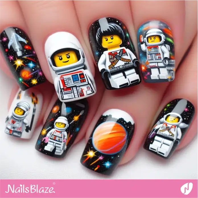 LEGO Galaxy Explorer Spaceman Minifigures Nail Design | Game Nails - NB2738
